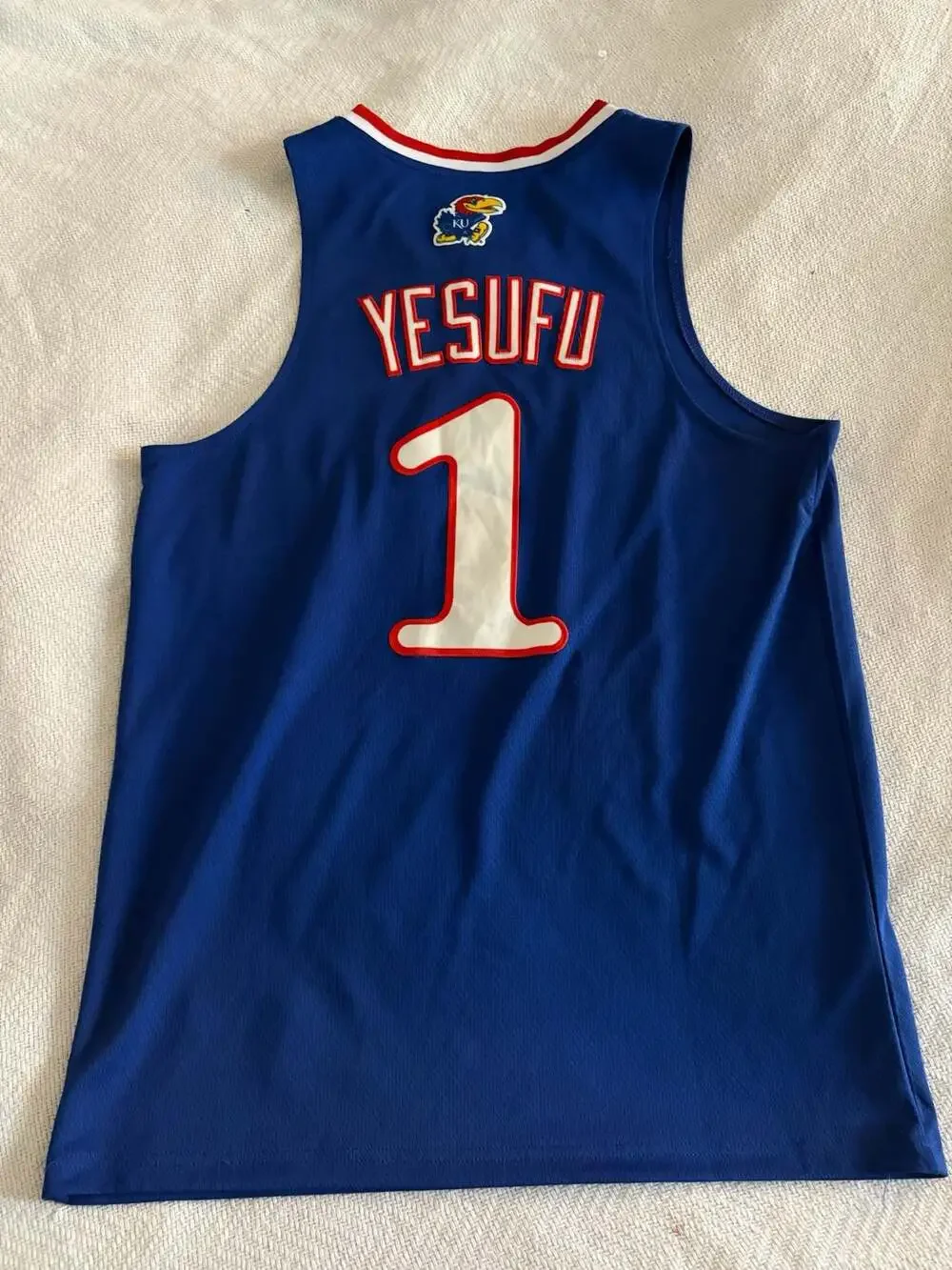 Adidas Kansas Jayhawks #1 Joseph Yesufu Basketball Swingman Jersey